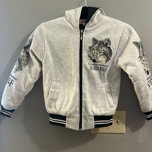 Vintage Wolf AOP wolf zip jacket
